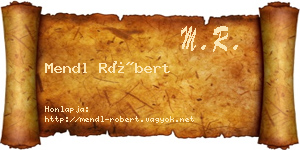 Mendl Róbert névjegykártya